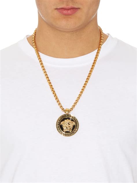 versace black mens shirt chain|Versace gold chains for men.